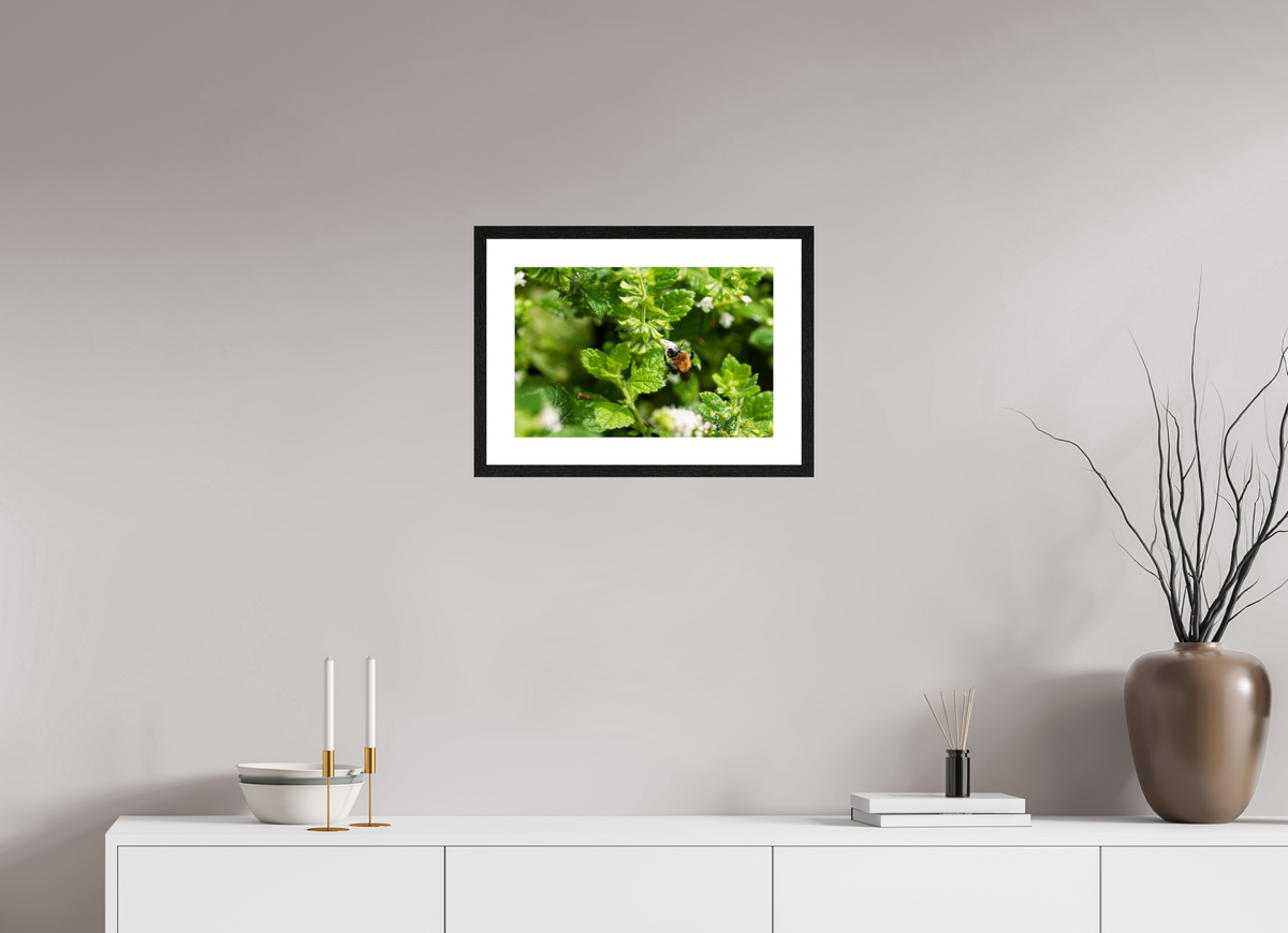45 x 30 cm, Fotoprint met houten lijst - Eiken zwart Bezige bij