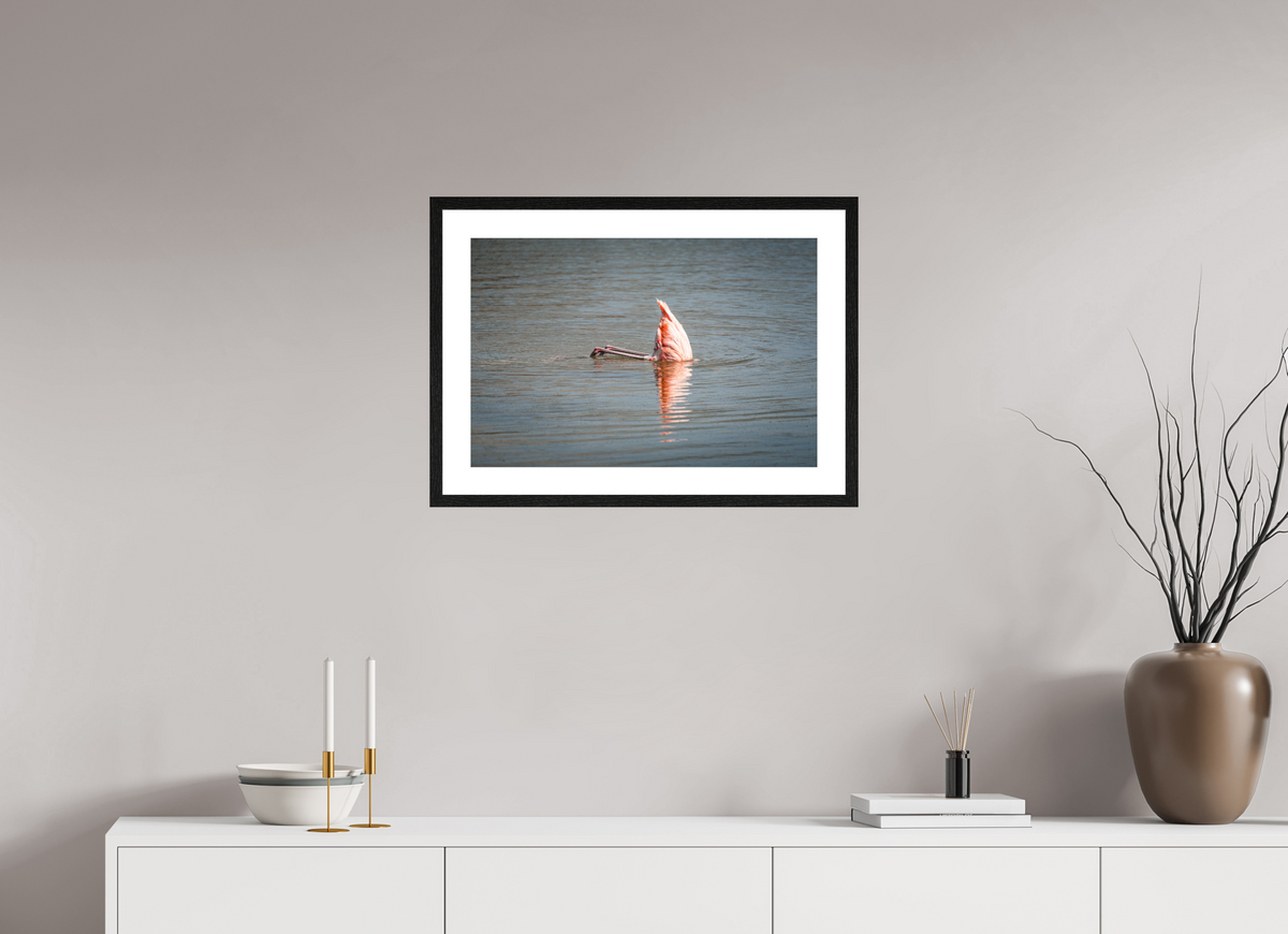60 x 40 cm, Fotoprint met houten lijst - Eiken zwart Ondersteboven